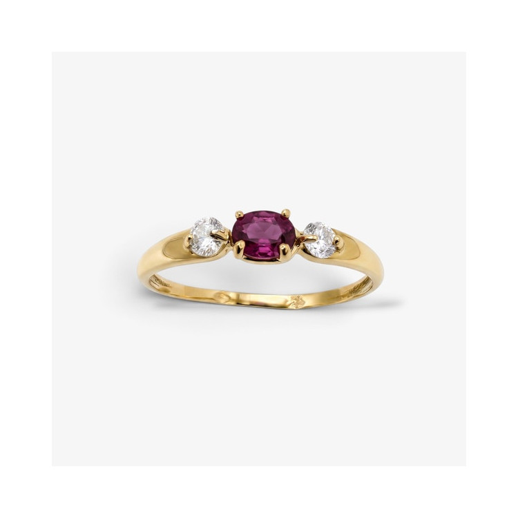 Bague "Essence Précieuse" Rubis et Diamants Or Jaune 750 - 18 carats