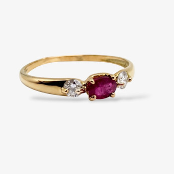 Bague "Essence Précieuse" Rubis et Diamants Or Jaune 750 - 18 carats