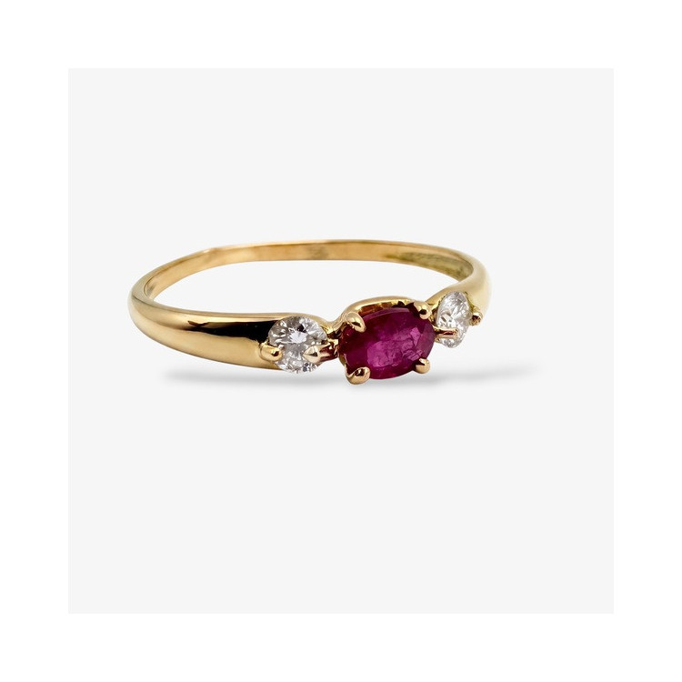 Bague "Essence Précieuse" Rubis et Diamants Or Jaune 750 - 18 carats