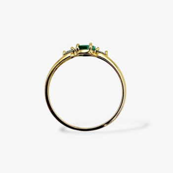 Bague "Essence Précieuse" Emeraude et Diamants Or Jaune 750 - 18 carats