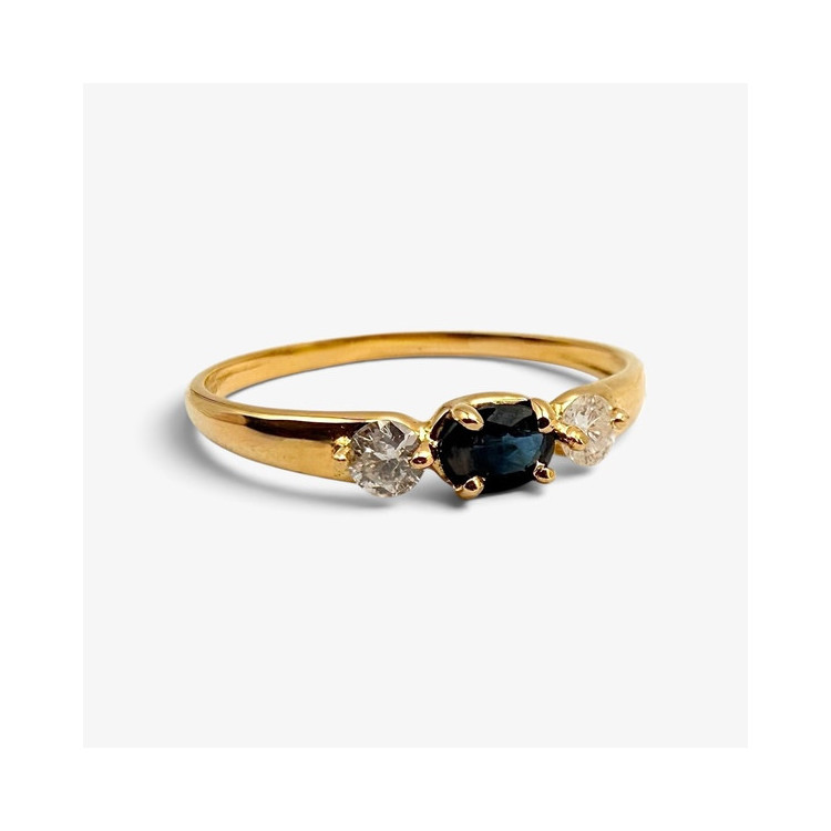 Bague "Essence Précieuse" Saphir et Diamants Or Jaune 750 - 18 carats
