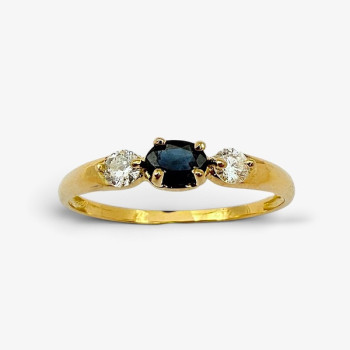 Bague "Essence Précieuse" Saphir et Diamants Or Jaune 750 - 18 carats