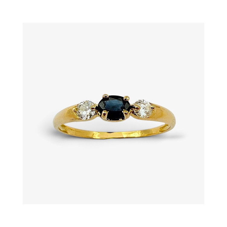 Bague "Essence Précieuse" Saphir et Diamants Or Jaune 750 - 18 carats