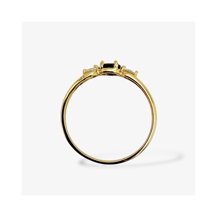 Bague "Essence Précieuse" Saphir et Diamants Or Jaune 750 - 18 carats