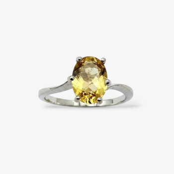 Bague "Caprice" Citrine Or Blanc 750 -18 carats