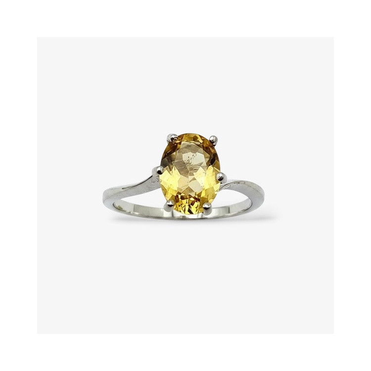 Bague "Caprice" Citrine Or Blanc 750 -18 carats