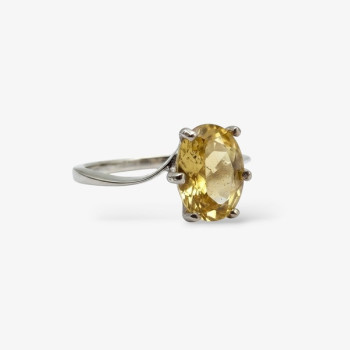Bague "Caprice" Citrine Or Blanc 750 -18 carats