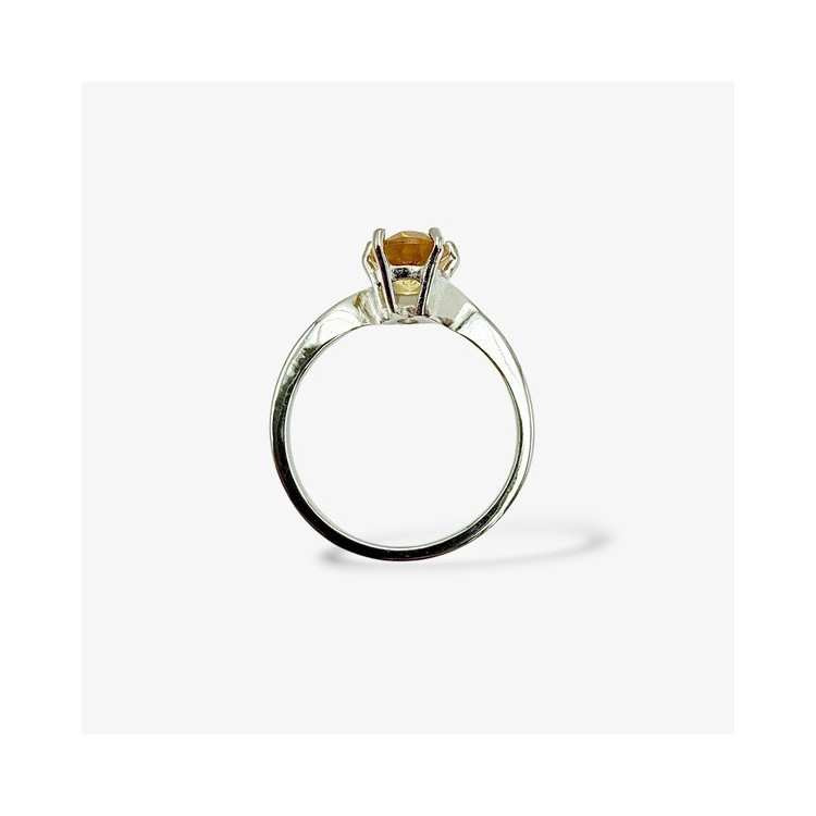 Bague "Caprice" Citrine Or Blanc 750 -18 carats