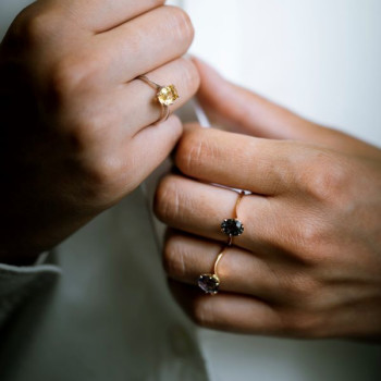 Bague "Caprice" Citrine Or Blanc 750 -18 carats