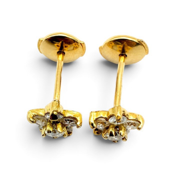 Boucles d'oreilles "Lady Flower" Diamants Or Jaune 750 - 18 carats