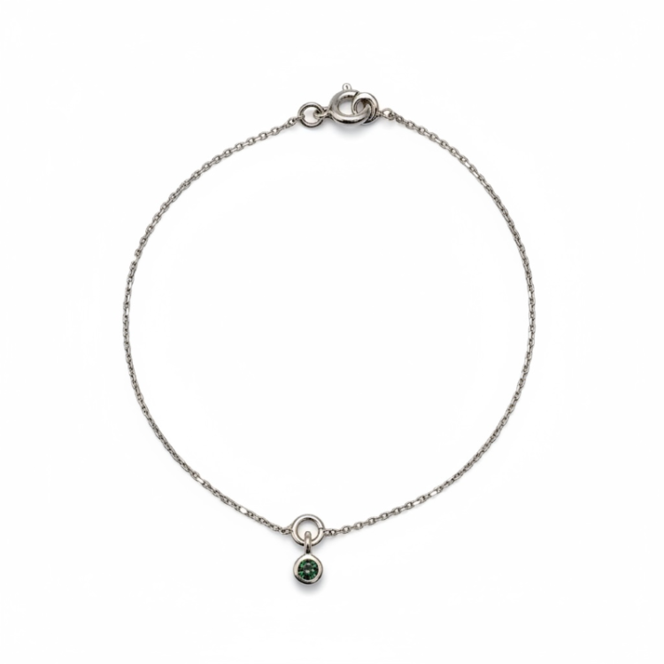 Bracelet "ÉMOTION" Saphir Bleu  Vert Or Blanc 750 - 18 carats