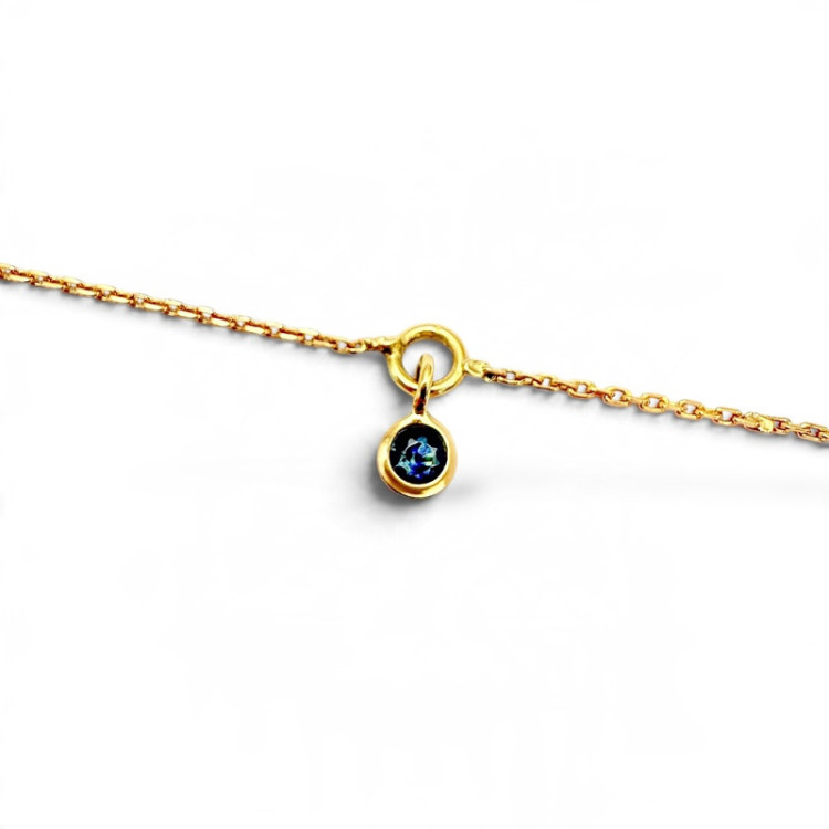 Bracelet "ÉMOTION" Saphir Bleu Vert Or Jaune 750 - 18 carats