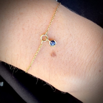Bracelet "ÉMOTION" Saphir Bleu Vert Or Jaune 750 - 18 carats