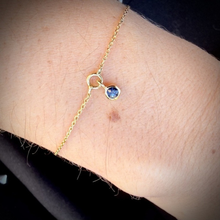 Bracelet "ÉMOTION" Saphir Bleu Vert Or Jaune 750 - 18 carats