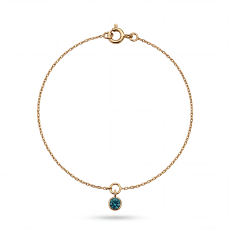 Bracelet "ÉMOTION" Saphir Bleu Vert Or Jaune 750 - 18 carats
