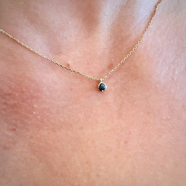 Collier "ÉMOTION" Saphir Bleu Vert Or Jaune 750 - 18 carats