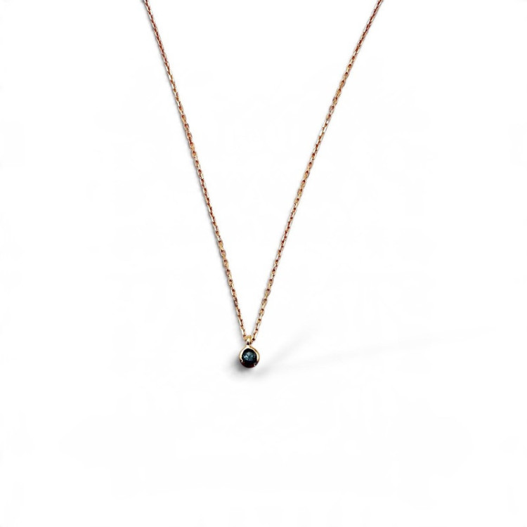 Collier "ÉMOTION" Saphir Bleu Vert Or Jaune 750 - 18 carats