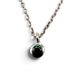 Collier "ÉMOTION" Saphir Bleu Vert Or Blanc 750 - 18 carats