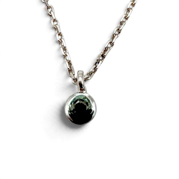 Collier "ÉMOTION" Saphir Bleu Vert Or Blanc 750 - 18 carats