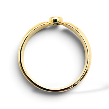 Bague "ÉMOTION" Saphir Bleu Vert Or Jaune 750 - 18 carats