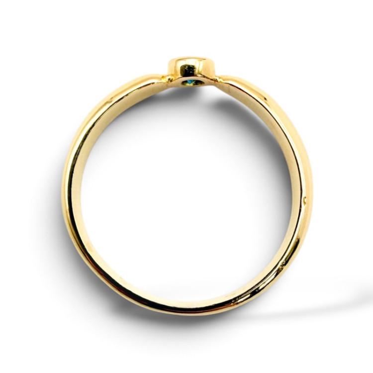 Bague "ÉMOTION" Saphir Bleu Vert Or Jaune 750 - 18 carats
