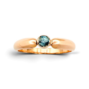 Bague "ÉMOTION" Saphir Bleu Vert Or rose 750 - 18 carats