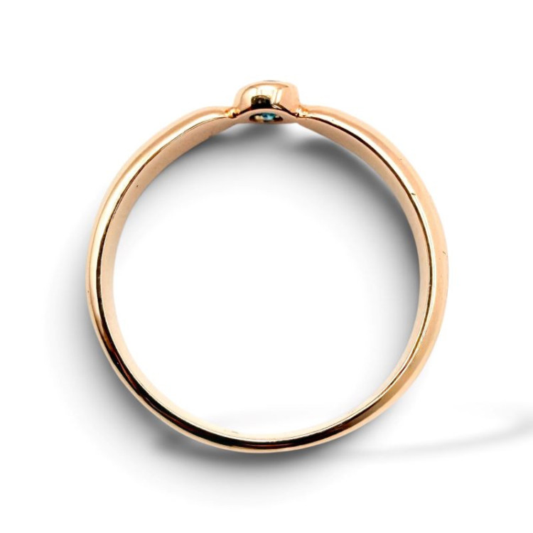 Bague "ÉMOTION" Saphir Bleu Vert Or rose 750 - 18 carats