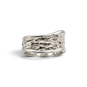 Bague froissée ondulée argent 925