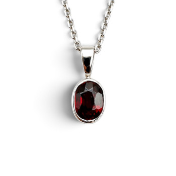 Collier pendentif grenat argent 925