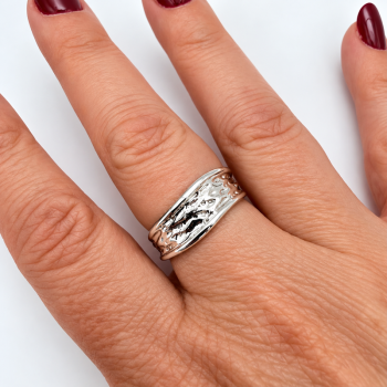 Bague froissée ondulée argent 925