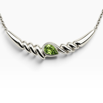 Collier Péridot Taille Poire Argent 925
