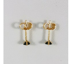 Boucles d'Oreilles Puces Saphir Or Jaune 750 - 18 carats