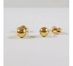 Boucles d'Oreilles Puces Boules Or Jaune 750 (18 carats)
