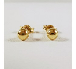 Boucles d'Oreilles Puces Boules Or Jaune 750 (18 carats)