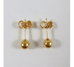 Boucles d'Oreilles Puces Boules Or Jaune 750 - 18 carats