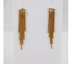 Boucles d'Oreilles Chaîne Pendantes Or Jaune 750 - 18 carats
