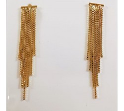 Boucles d'Oreilles Chaîne Pendantes Or Jaune 750 - 18 carats