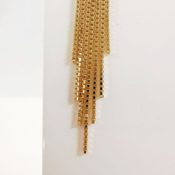 Boucles d'Oreilles Chaîne Pendantes Or Jaune 750 - 18 carats