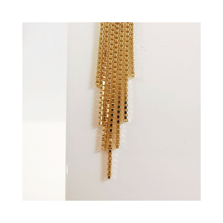 Boucles d'Oreilles Chaîne Pendantes Or Jaune 750 - 18 carats