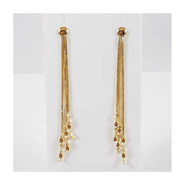 Boucles d'Oreilles Pendantes Or Jaune 750 - 18 carats