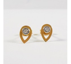 Boucles d'Oreilles Diamants Or Jaune 750 - 18 carats