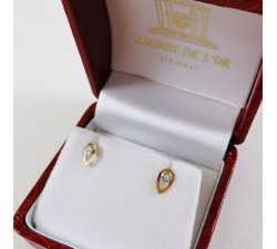 Boucles d'Oreilles Diamants Or Jaune 750 - 18 carats