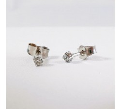 Boucles d'Oreilles "iconic" Puces Diamants  2 x 0.03 ct Or Blanc 750 - 18 carats