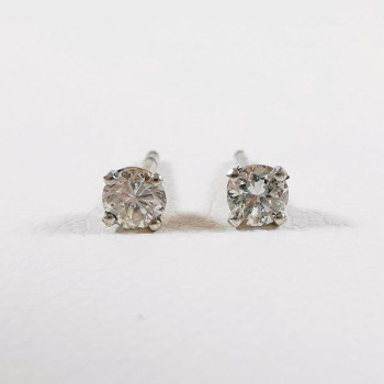 Boucles d'Oreilles Puces "Iconic" Diamants 2 x 0.11 ct Or Blanc 750 - 18 carats