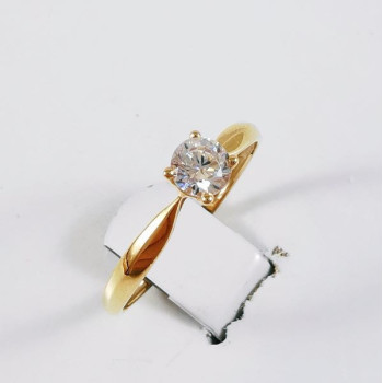 Bague Solitaire Oxyde de Zirconium Or Jaune 750 - 18 carats