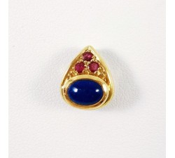 Pendentif Lapis Lazuli et Rubis Or Jaune 18 carats