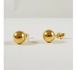 Boucles d'Oreilles Puces Boule Or jaune 750 - 18 carats