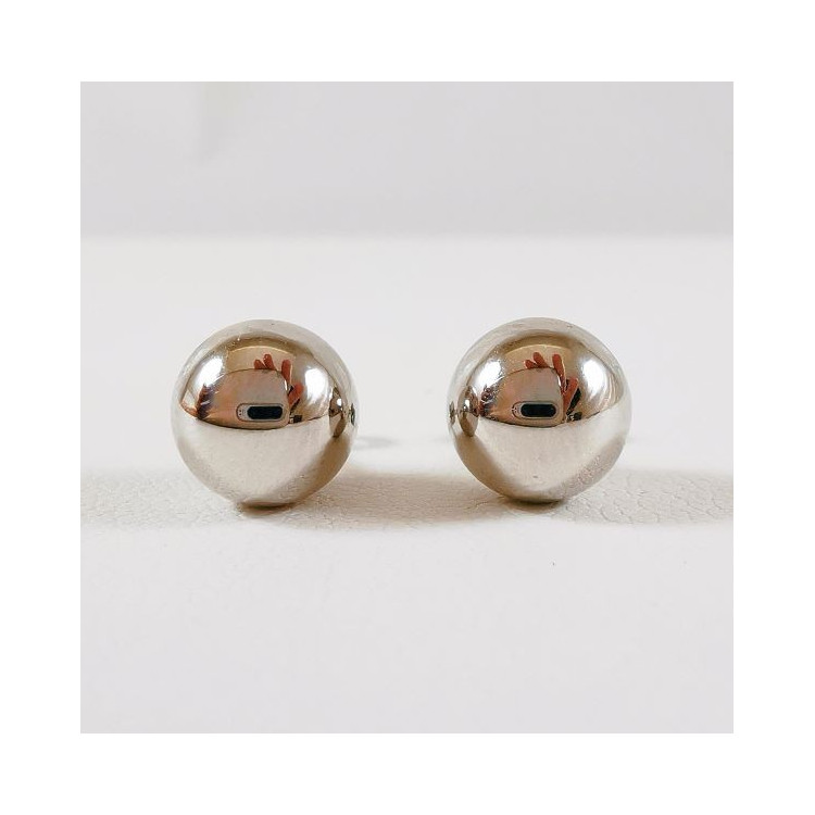 Boucles d'Oreilles Puces Or Blanc 750 - 18 carats