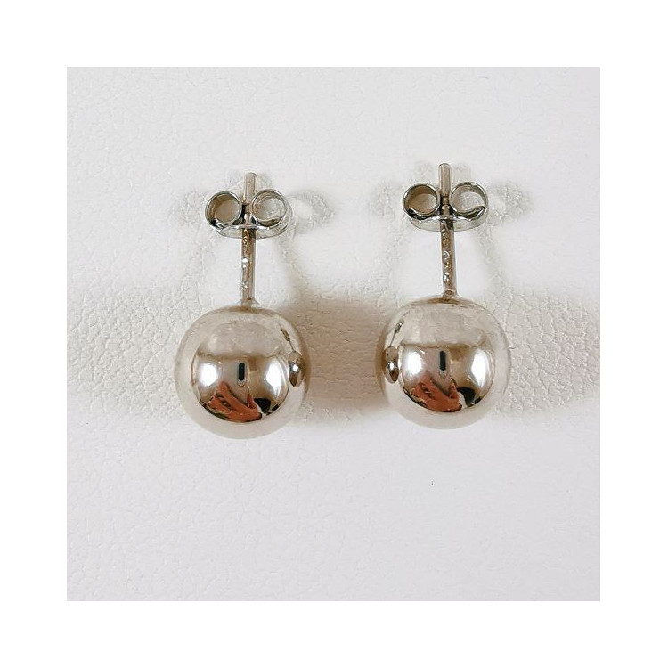Boucles d'Oreilles Puces Or Blanc 750 - 18 carats