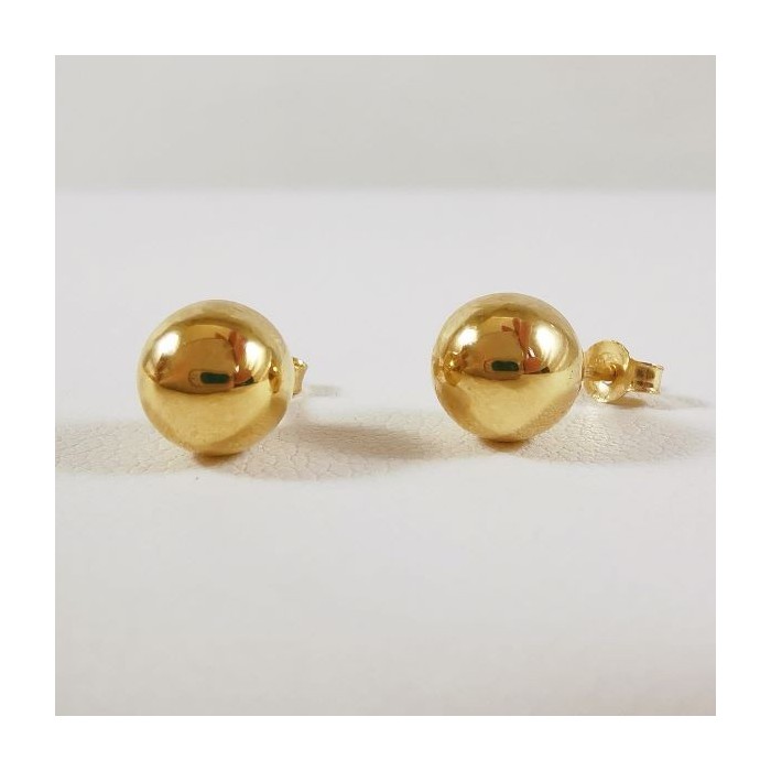 Boucles d'Oreilles Boule Or Jaune 750 - 18 carats